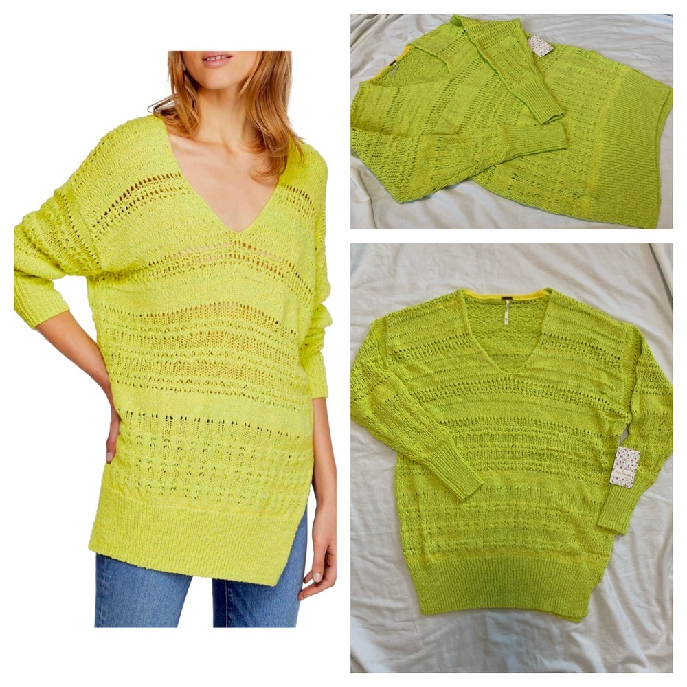 Women's Lime Green Knit Sweater